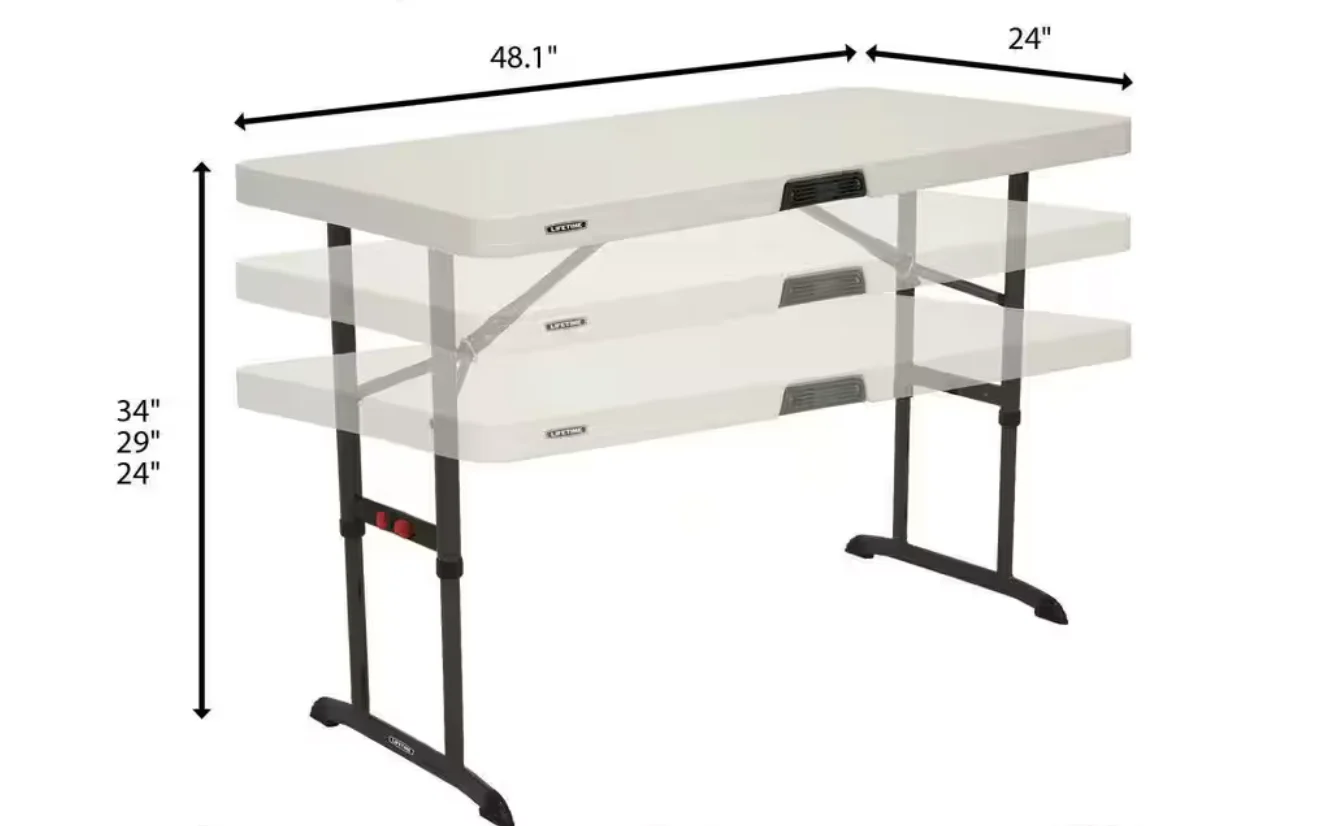 4ft Adjustable Folding Table